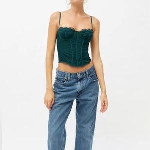 Out From Under Modern Love Corset in Dark Green